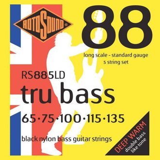 Rotosound RS885LD Tru Bass 88 Black Nylon 5-String Set 65-135