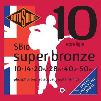 Rotosound SB10 Super Bronze Phosphor Guitar String Set 10-50