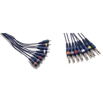 Maximum 8 way, 6.3mm jack to RCA cable loom, 3 metre