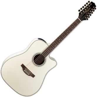 Takamine TGD37CE12PW 12-String Dreadnought Acoustic-Electric Guitar Pearl White
