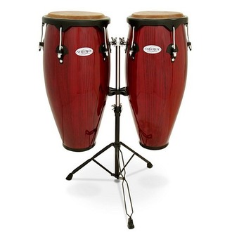 Toca Synergy 10 & 11-Inch Conga Set With Stand In Rio Red