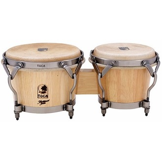 Toca Traditional Series 7 & 8-1/2" Wood Bongos In Natural Finish 3900T