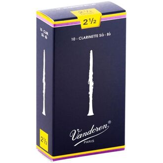 Vandoren Traditional Bb Clarinet Reed 2.5-Strength 10-Pack