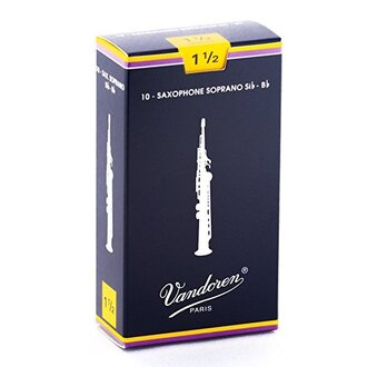 Vandoren Traditional Soprano Saxophone Reed 1.5-Strength 10-Pack