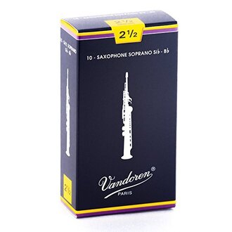 Vandoren Traditional Soprano Saxophone Reed 2.5-Strength 10-Pack