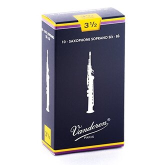 Vandoren Traditional Soprano Saxophone Reed 3.5-Strength 10-Pack
