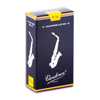 Vandoren Traditional Alto Saxophone Reed 1.5 -Strength 10-Pack