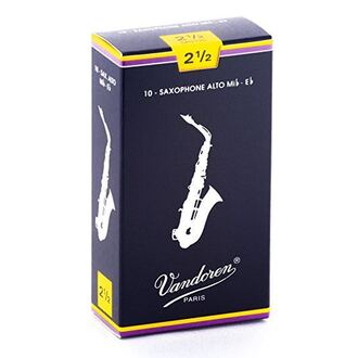 Vandoren Traditional Alto Saxophone Reed 2.5-Strength 10-Pack