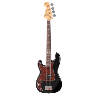 Essex Left Handed 3/4 Size Short Scale Bass Guitar - Black