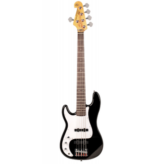 Essex Left Handed 5 String Bass Guitar - Black