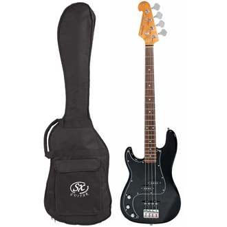 Essex Left Handed Bass Guitar - Black