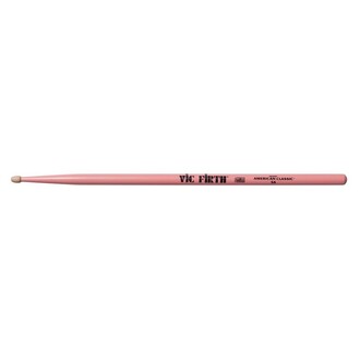 Vic Firth Drumsticks American Classic¨ 5A w/ PINK FINISH Hickory Natural Finish Wood Tear Drop Tip