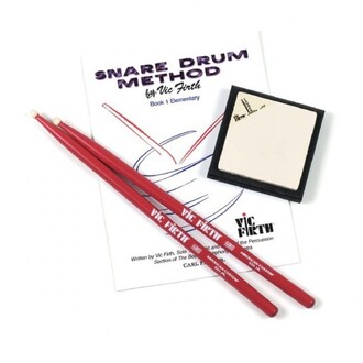 Vic Firth Drumsticks Launch Pad Kit (includes practice pad, SD1JR, method book) Finish Tip