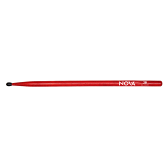 Vic Firth Drumsticks 2BN in red with NOVA imprint Hickory Red Stain Finish Nylon Oval Tip