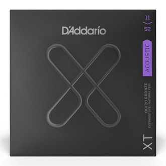 D'Addario XT Extended Life Acoustic 80/20 Bronze String Set Custom Light 11-52