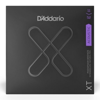 D'Addario XT Extended Life Acoustic Phosphor Bronze String Set Custom Light 11-52