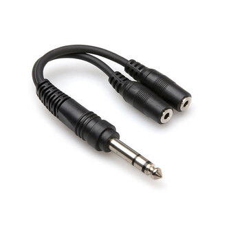 Hosa YMP234 Y Cable, 1/4 in TRS to Dual 3.5 mm TRSF