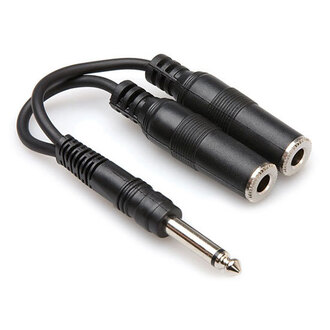 Hosa YPP111 Y Cable, 1/4 in TS to Dual 1/4 in TSF