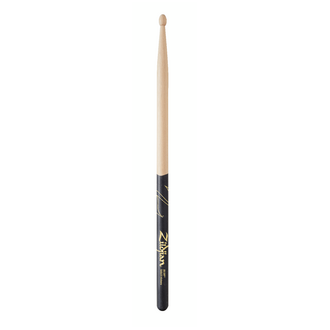 Zildjian 2B DIP Drumsticks Hickory Black DIP Finish Wood Oval Tip
