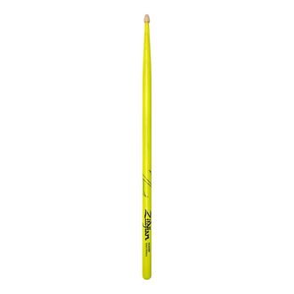 Zildjian 5A Acorn Neon Yellow Drumsticks Hickory Neon Pink Finish Wood Acorn Tip