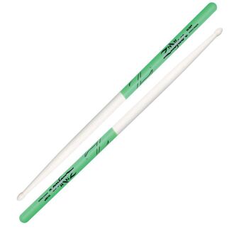 Zildjian 5A Maple Green DIP Drumsticks Maple Green DIP Finish Wood Oval Tip