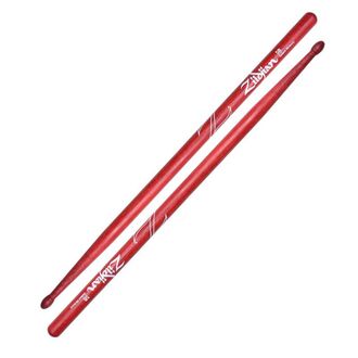 Zildjian 5A Red Drumsticks Hickory Red Finish Wood Oval Tip