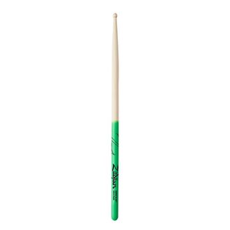 Zildjian Super 7A Maple Green DIP Drumsticks Maple Green DIP Finish Wood Round Tip