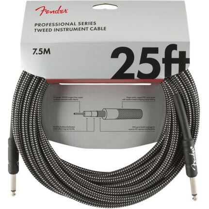 Fender Professional Series Instrument Cable, 25', Gray Tweed