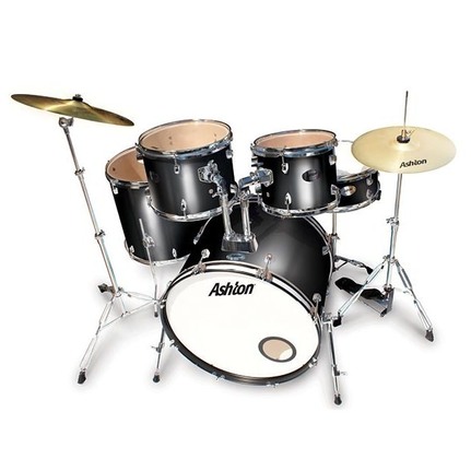 Ashton 22" Black 5pc Drum Kit w/Hardware, Cymbals & Stool