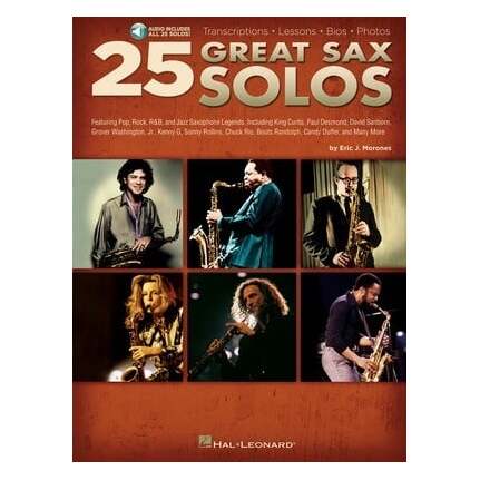 25 Great Sax Solos Tenor Alto Or Bar Sax Bk/cd