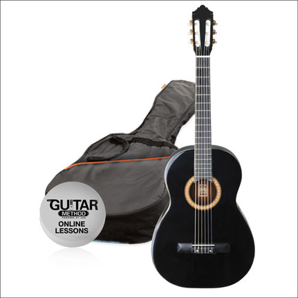 Ashton Spcg12Bk Starter Pack 1/2-Size Classical Guitar Black