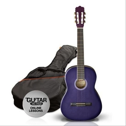 Ashton SPCG12TP Starter Pack 1/2-Size Classical Guitar Purple