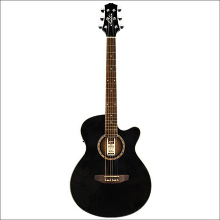 Ashton SL29CEQBK 6-String Acoustic-Electric Guitar With Pickup Black Finish