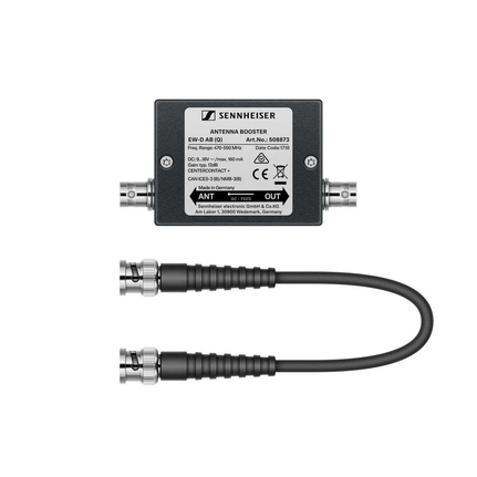 Sennheiser EW-D AB (R) Inline antenna booster, +10 dB gain, BNC connectors, range (520-608 MHz)