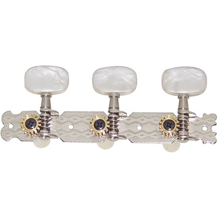 DR Parts 601 Classical Machine Heads 3-a-Side 35mm Nickel & Pearloid