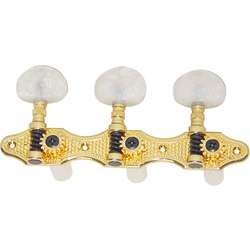 DR Parts 614 Classical Machine Heads 3-a-Side 35mm Gold & Pearloid