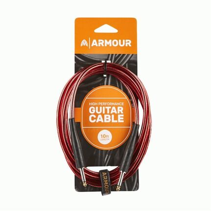 Armour GC10R 10ft Guitar Cable Transparent Red