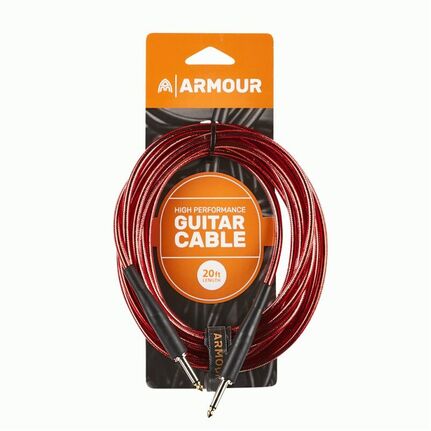 Armour GC20R 20ft Guitar Cable Transparent Red