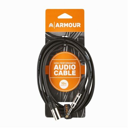 Armour CJPM10 HP Male XLR/Jack (TRS) 10ft Cable