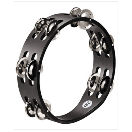 Meinl Percussion 2 Rows Stainless Steel Jingles Black Tambourine CTA2S-BK