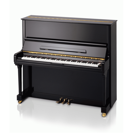 Beale UP131Y Polished Ebony Upright Acoustic Piano Col #11 Gold Hardware