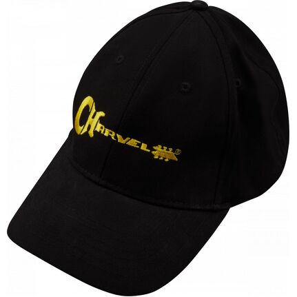 Charvel® Guitar Logo Flexfit Hat, Black With Yellow Logo, One Size Fits Most