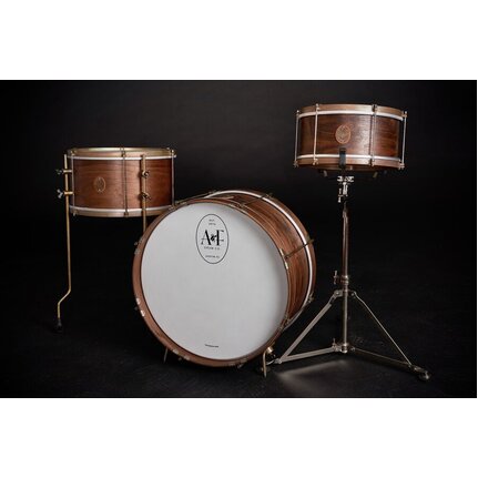 A&F Drum Co 3pc Single Tension Drum Kit - Walnut/Hickory