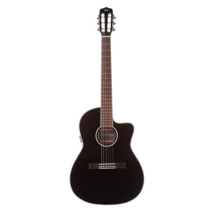 Cordoba 14 Jet Solid Top Acoustic/Electric Guitar Cutaway Cedar/Rosewood W/Bag - Black