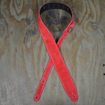 Colonial Leather Red Double Suede Guitar Strap