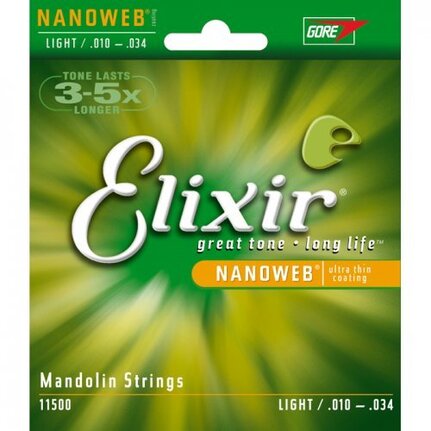Elixir 11500 Nanoweb Mandolin Light String Set 10-34
