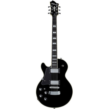 Hagstrom Super Swede Left-Hand Electric Guitar in Black Gloss