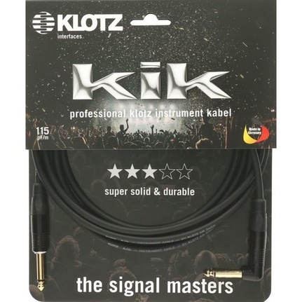 Klotz KIK Pro 3m Angled-Straight Instrument Cable Black with Gold Tip