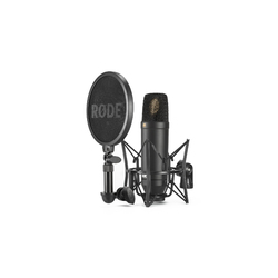 Rode Nt1 Kit Cardioid 1-Inch Condenser Microphone Includes Premium Shock Mount With Rycote Onboard And Microphone Dust Cover.