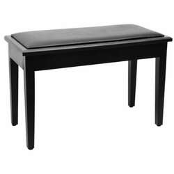 On Stage KB8904B Deluxe Keyboard/Piano Bench with Flip-Top Storage Black